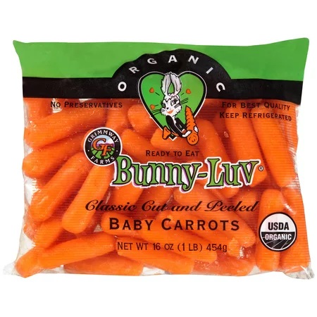 ORGANIC CUT AND PEELED BABY CARROTS 454G