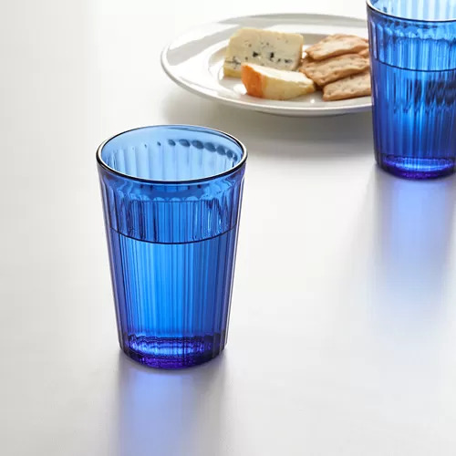 IKEA VARDAGEN GLASS, BLUE 31CL (10 OZ) 4PCS/SET