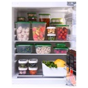 IKEA PRUTAFOOD CONTAINER, SET OF 17, CLEAR/GREEN