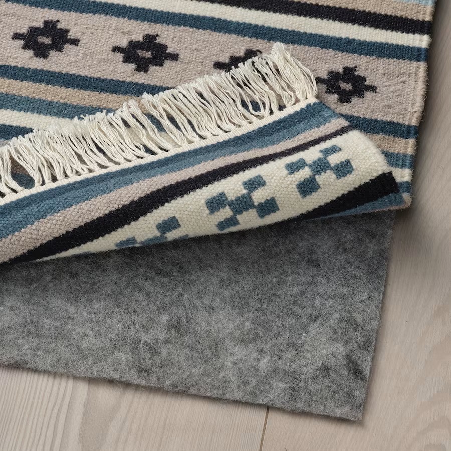 IKEA KATTRUP RUG, FLATWOVEN, HANDMADE/BLUE 75X150CM (2'-6"X4'-11")