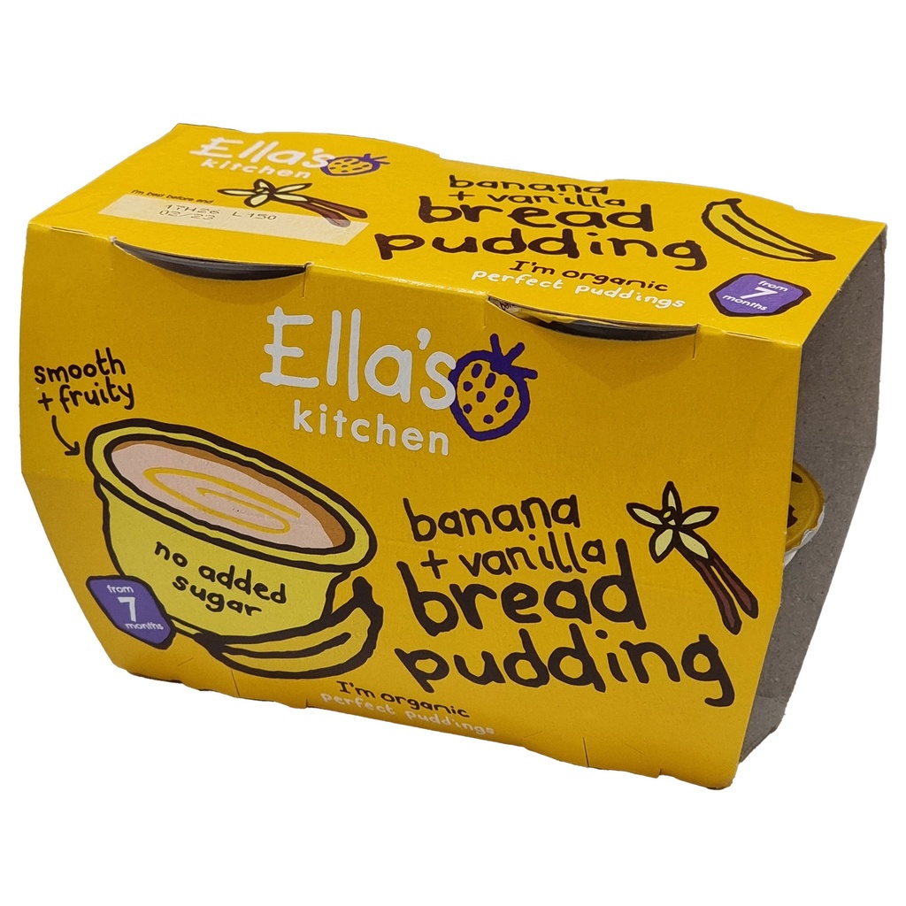 ELLA'S KITCHEN ORGANIC BANANA & VANILLA BREAD PUDDING 4 X 80G