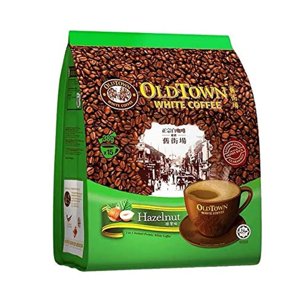 OLD TOWN 3IN1 WHITE COFFEE HAZELNUT MIX 38G
