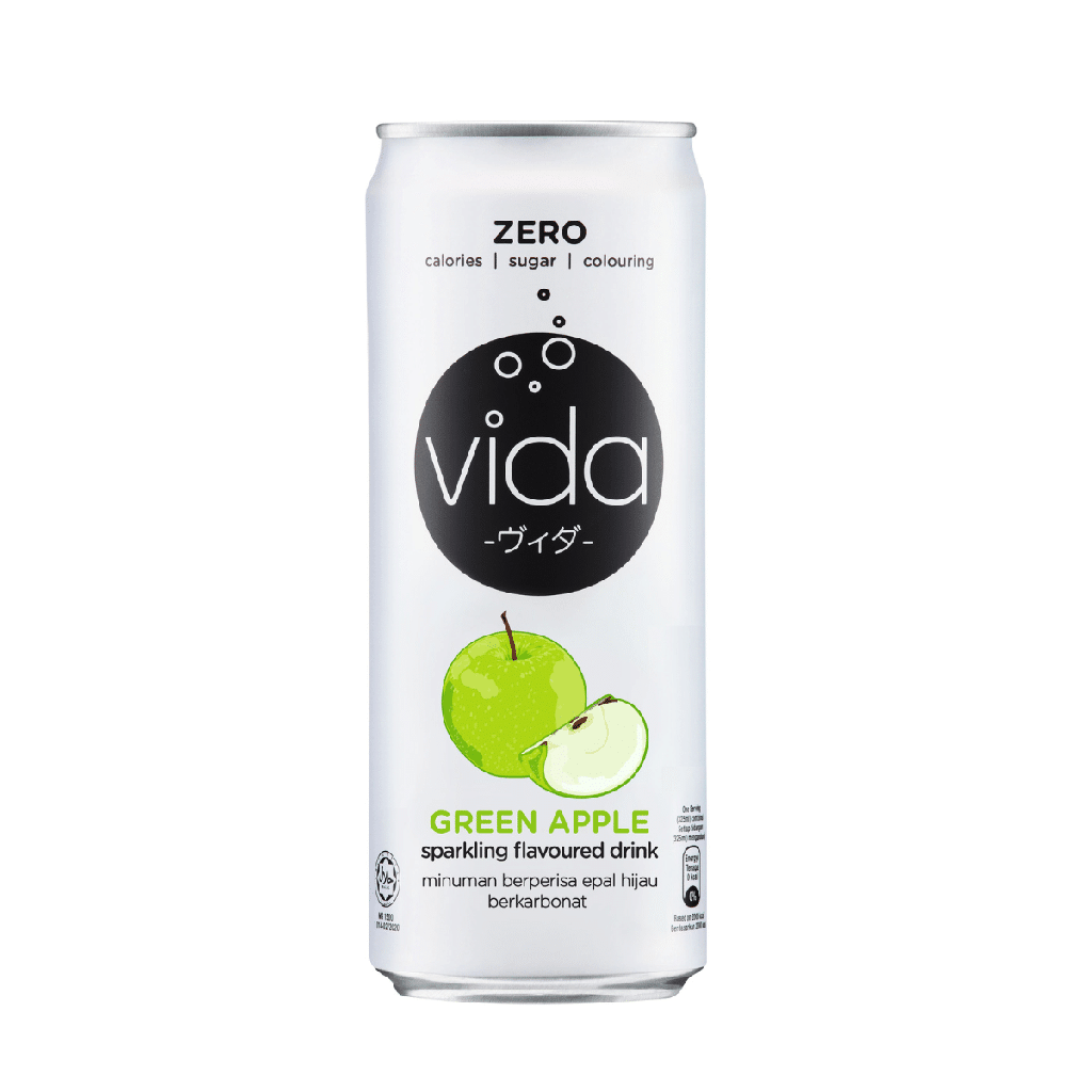 Vida Zero Green Apple Sparkling Drink 325ml