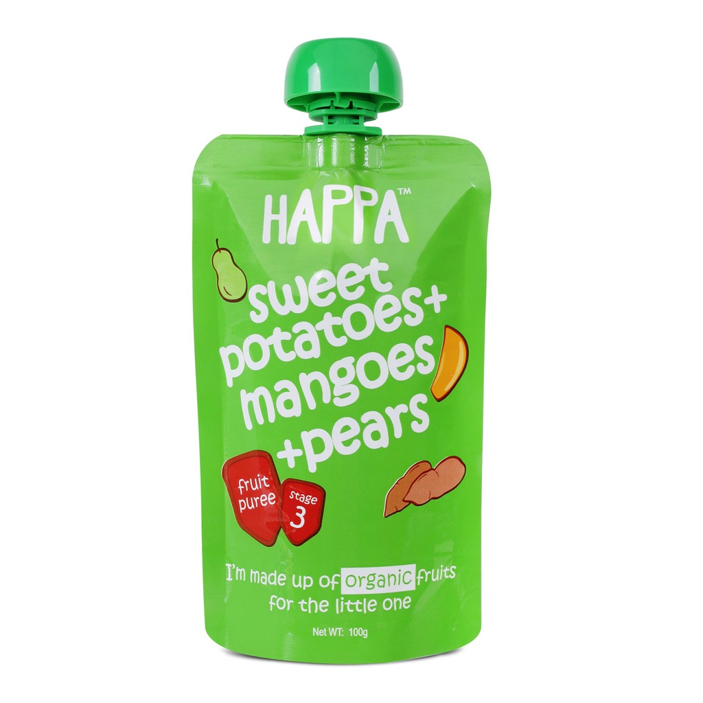 HAPPA PUREE SWEET POTATO + MANGO + PEAR 100G