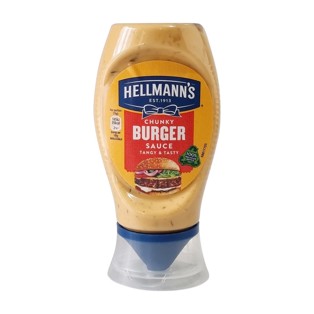 HELLMANN'S SQUEEZY CHUNKY BURGER SAUCE 250ML