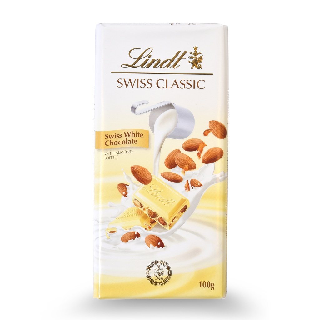 LINDT WHITE ALMOND 100G