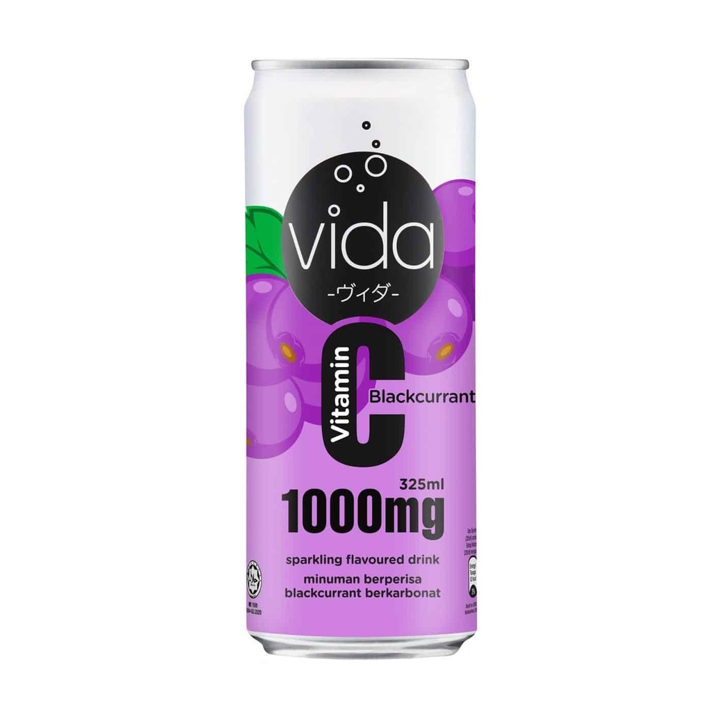 VIDA C 1000MG BLACKCURRANT SPARKLING DRINK 325ML