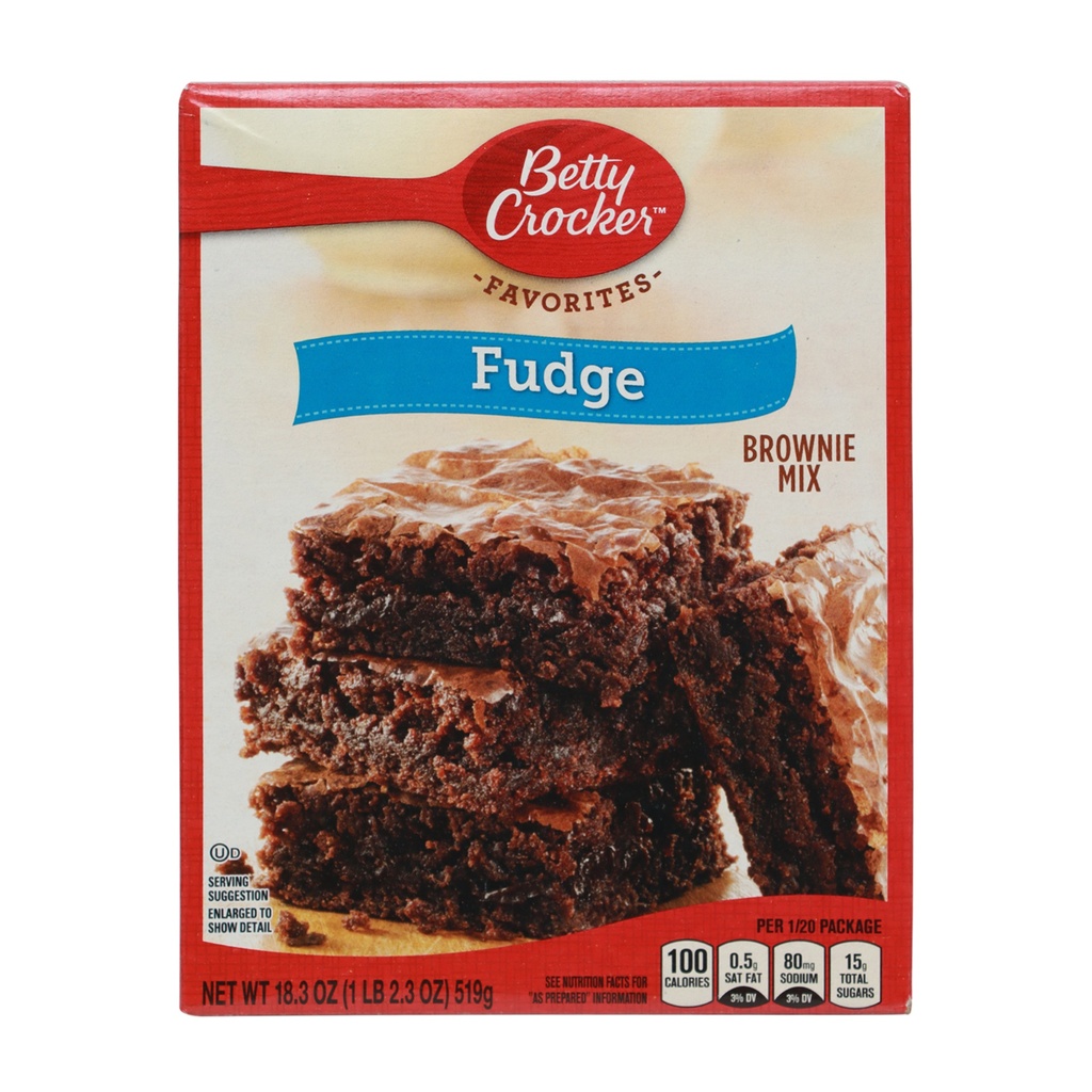 BETTY CROCKER FUDGE BROWNIE MIX 519G