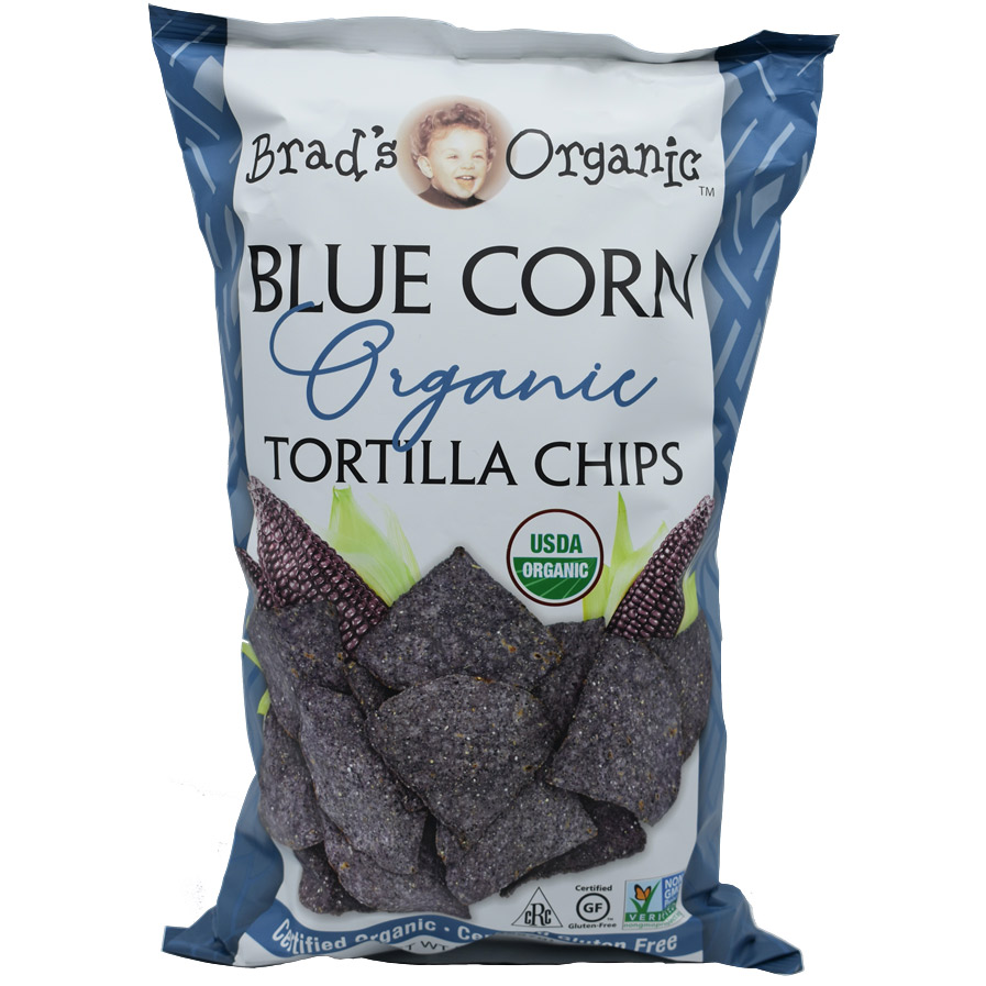 BRAD'S ORGANIC BLUE CORN TORTILLA CHIPS 227G