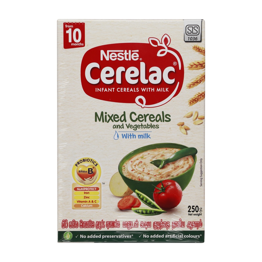 NESTLE CERELAC MIXED CEREALS AND VEGETABLES WITH MILK 10 MONTHS+ 250G