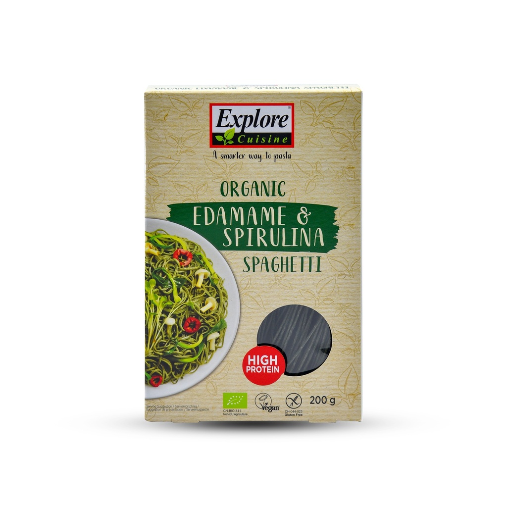 EXPLORE ORGANIC EDAMAME & SPIRULINA SPAGHETTI 200G