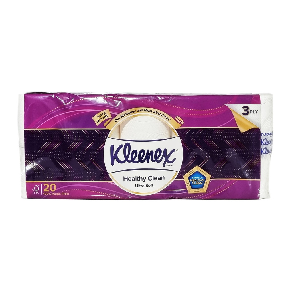 Kleenex Healthy Clean Ultra Soft Toilet Tissue Roll 20'S