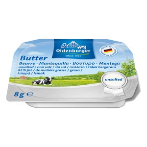 OLDENBURGER UNSALTED PORTION BUTTER 8G