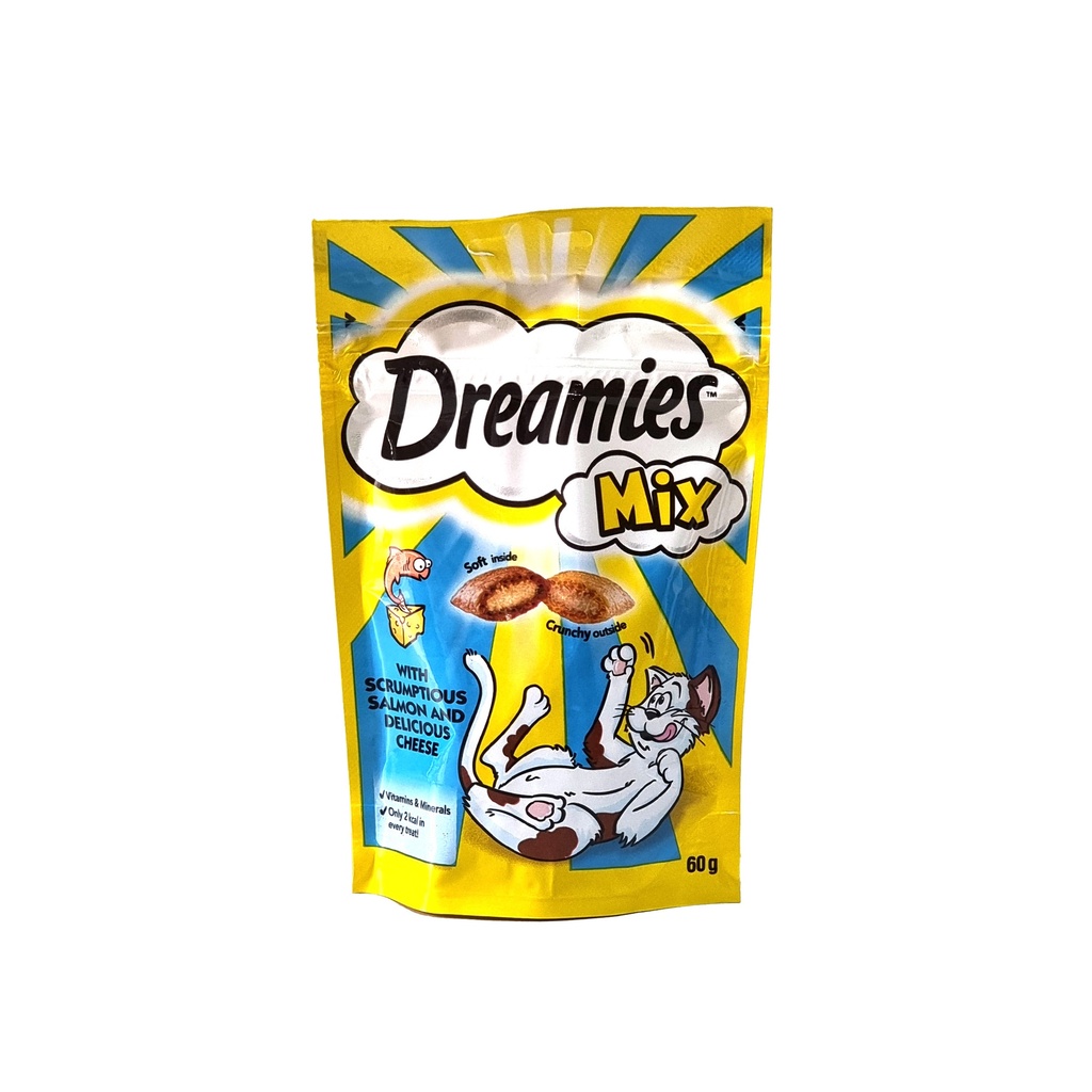 DREAMIES MIX CAT TREAT BISCUITS WITH SALMON & CHEESE 60G