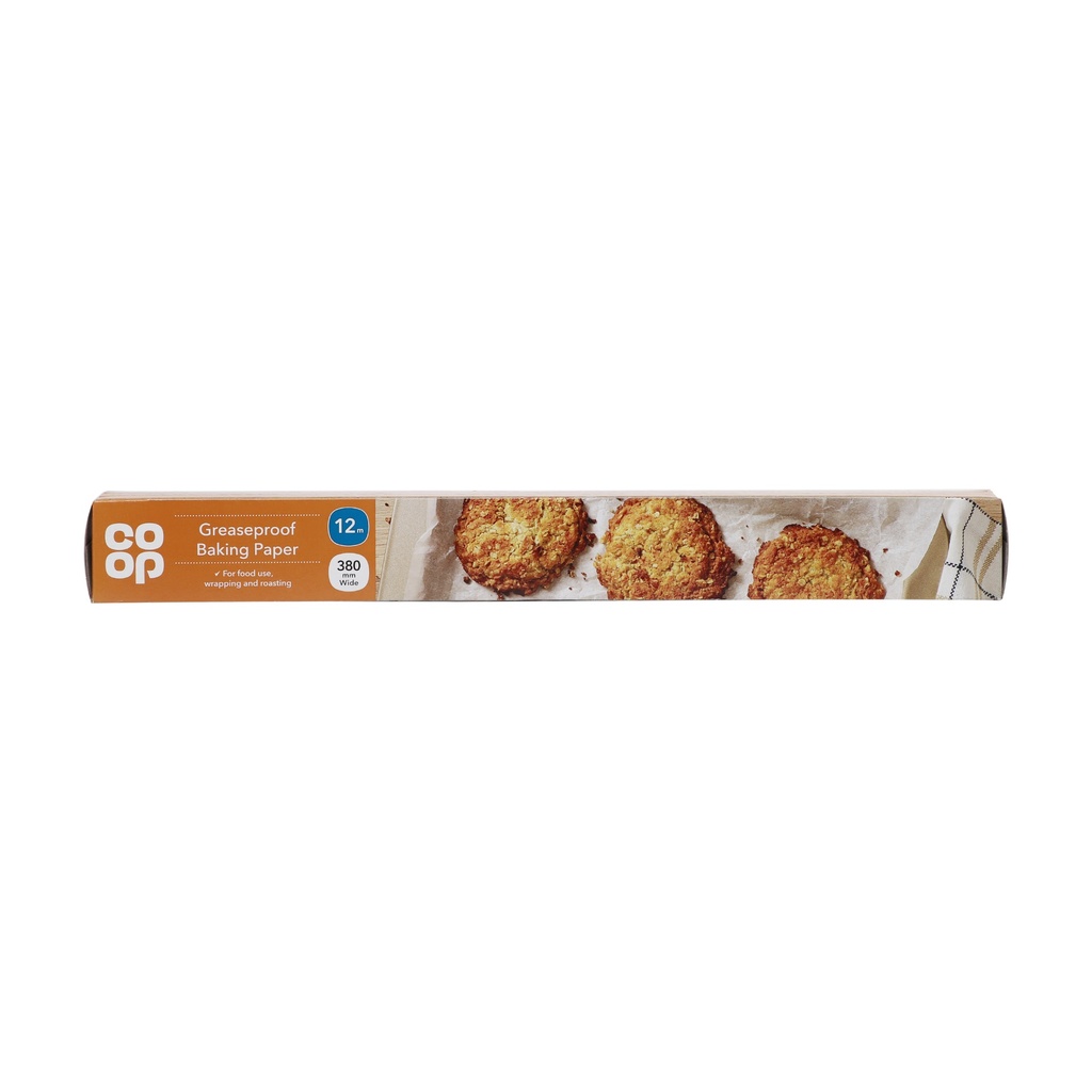 CO-OP GREASEPROOF BAKING PAPER 380MM 12MTR