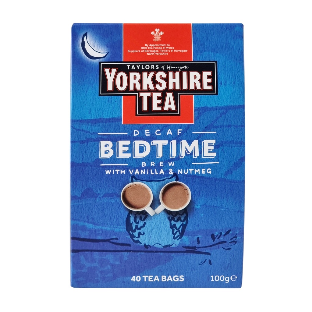 TAYLORS YORKSHIRE TEA DECAF BEDTIME BREW WITH VANILLA & NUTMEG 40'S