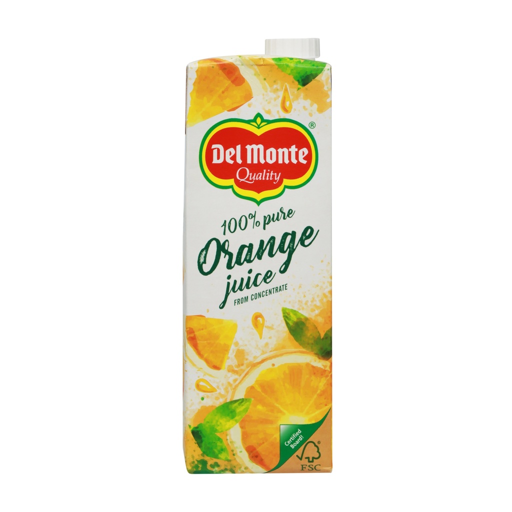 DEL MONTE 100% PURE ORANGE JUICE 1LTR