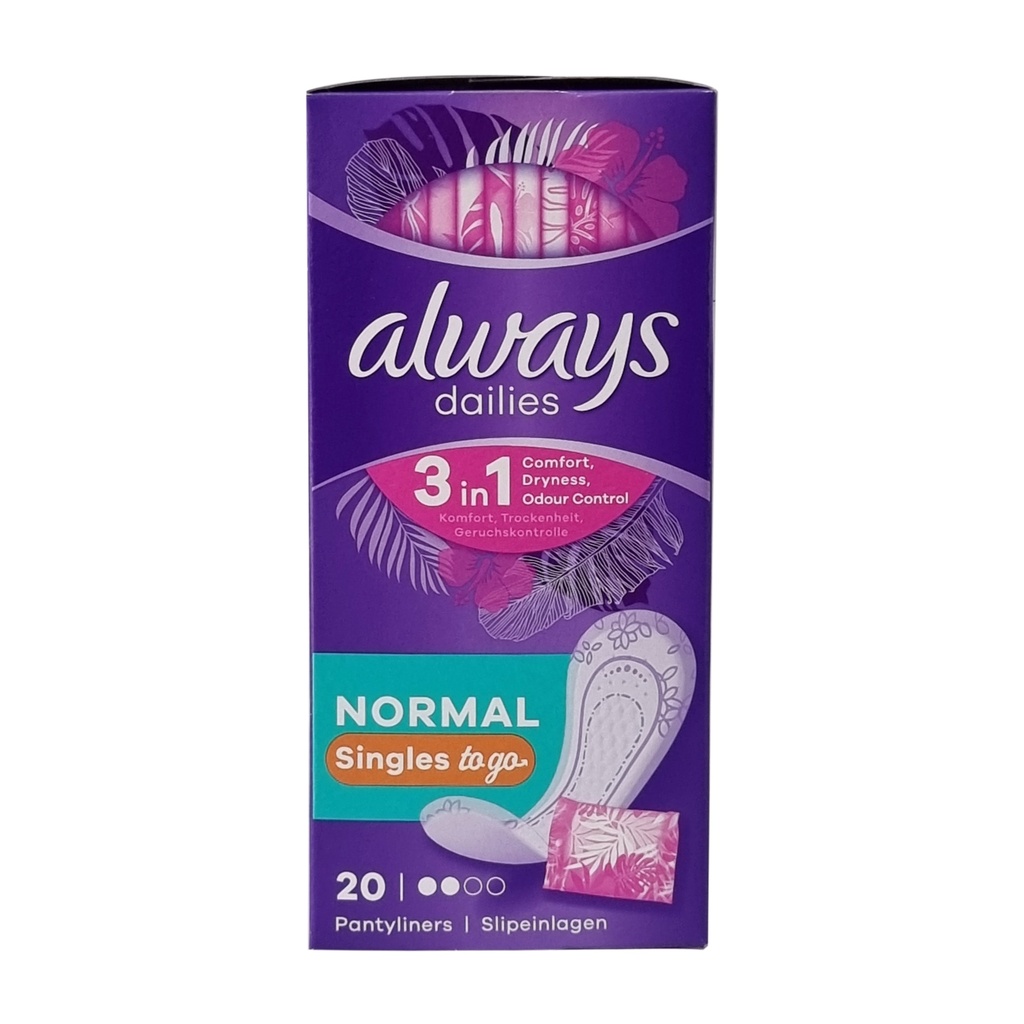 ALWAYS DAILIES LINER NORMAL 20'S