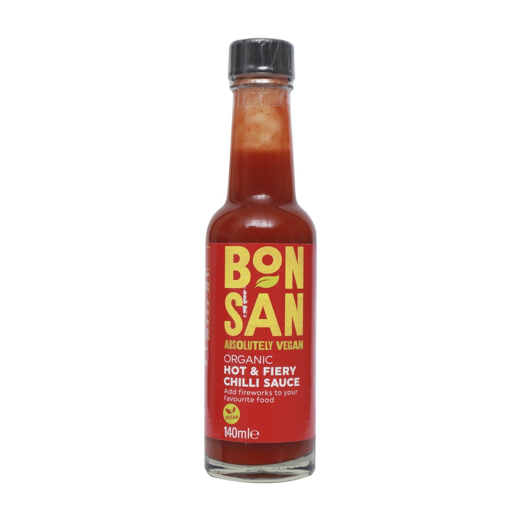 BONSAN ABSOLUTELY VEGAN ORGANIC HOT & FIERY CHILLI SAUCE 140ML