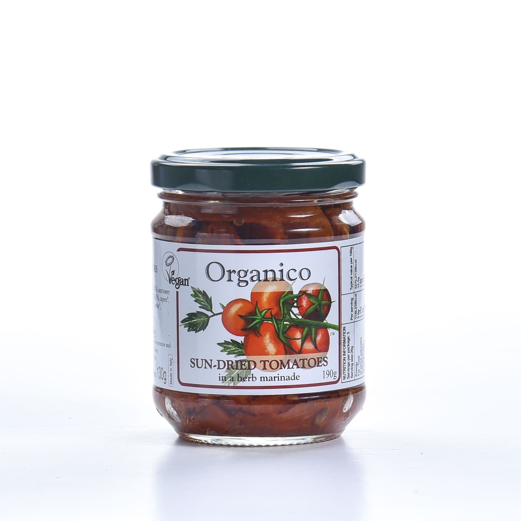 ORGANICO SUN DRIED TOMATOES IN A HERB MARINADE 190G