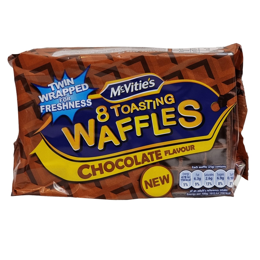 MCVITIES 8 CHOCOLATE TOASTING WAFFLES