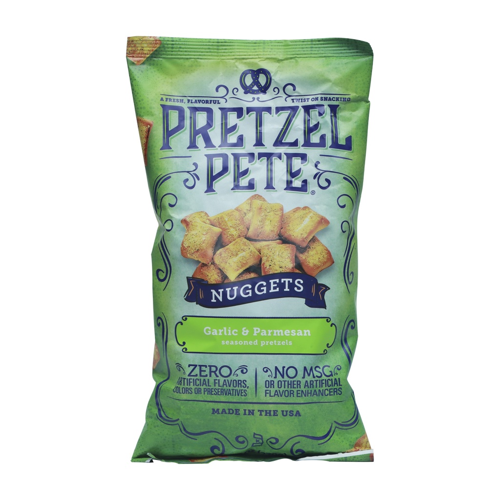 PRETZEL PETE GARLIC & PARMESAN SEASONED PRETZEL NUGGETS 270G