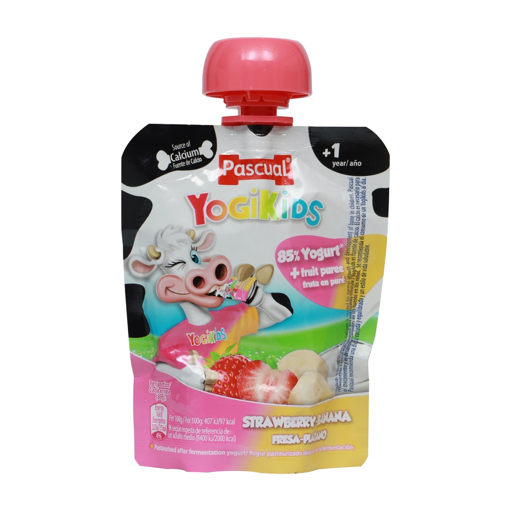 PASCUAL YOGI KIDS STRAWBERRY BANANA YOGURT 80G