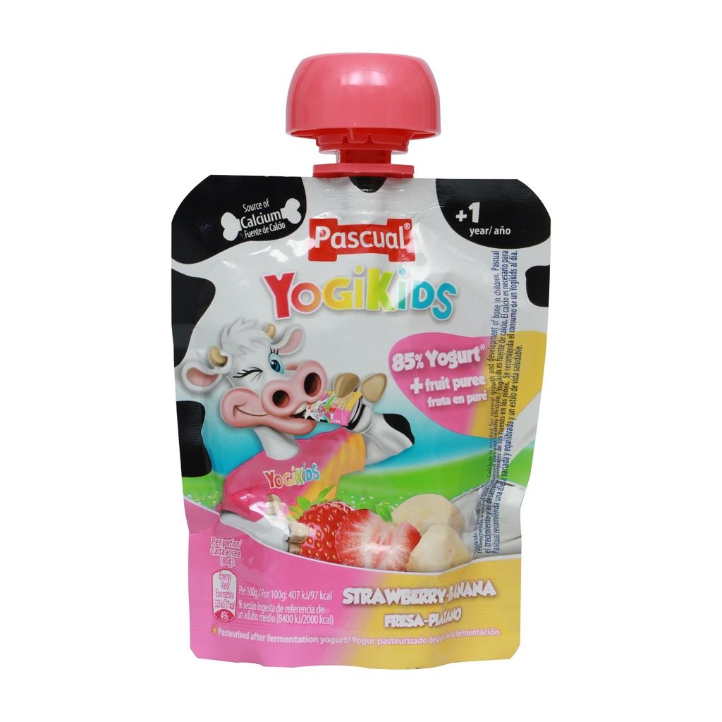 Pascual Yogi Kids Strawberry Banana Yogurt 80g