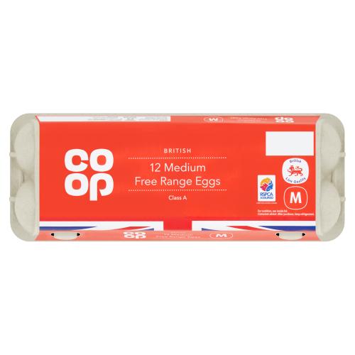 CO-OP BRITISH 12 FREE RANGE MEDIUM EGGS