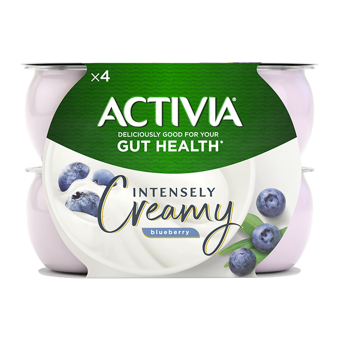 ACTIVIA INTENSLY CREAMY BLUEBERRY YOGURT 4'S X 110G