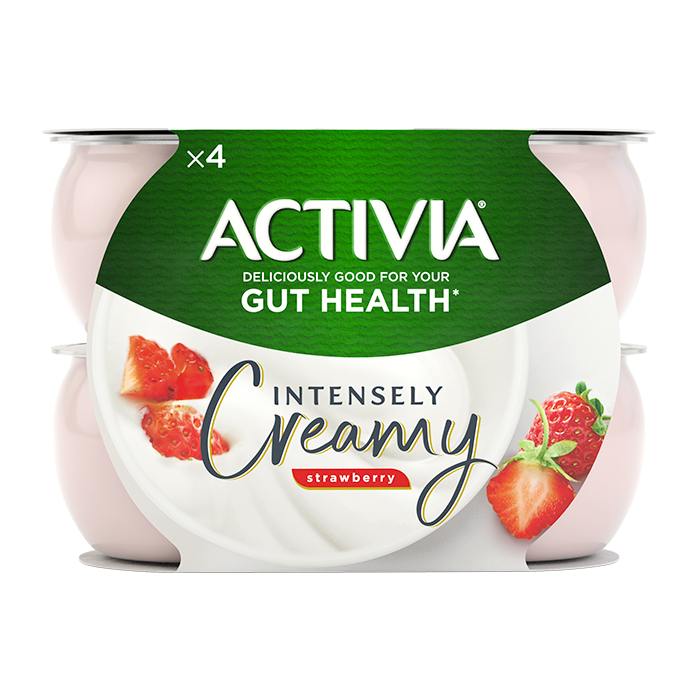 ACTIVIA INTENSLY CREAMY STRAWBERRY YOGURT 4'S X 110G