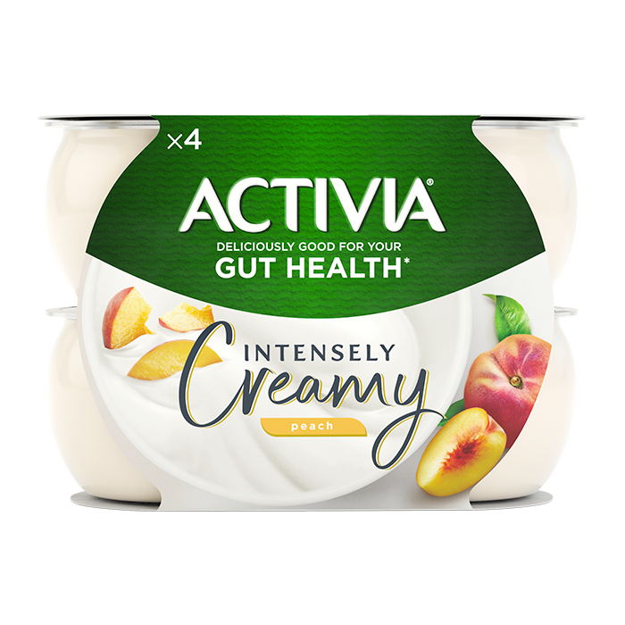 ACTIVIA INTENSLY CREAMY PEACH YOGURT 4'S X 110G