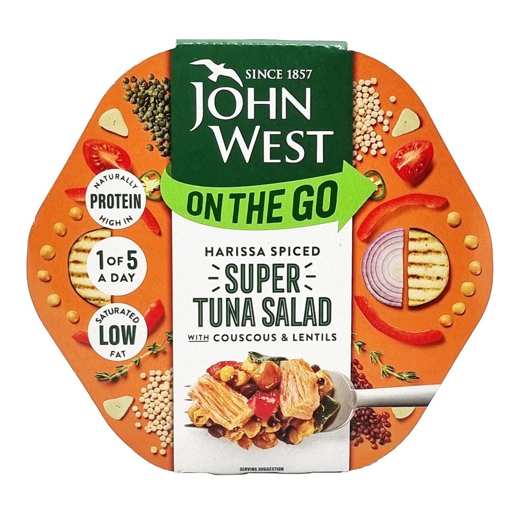 JOHN WEST ON THE GO HARISSA SPICED SUPER TUNA SALAD 220G