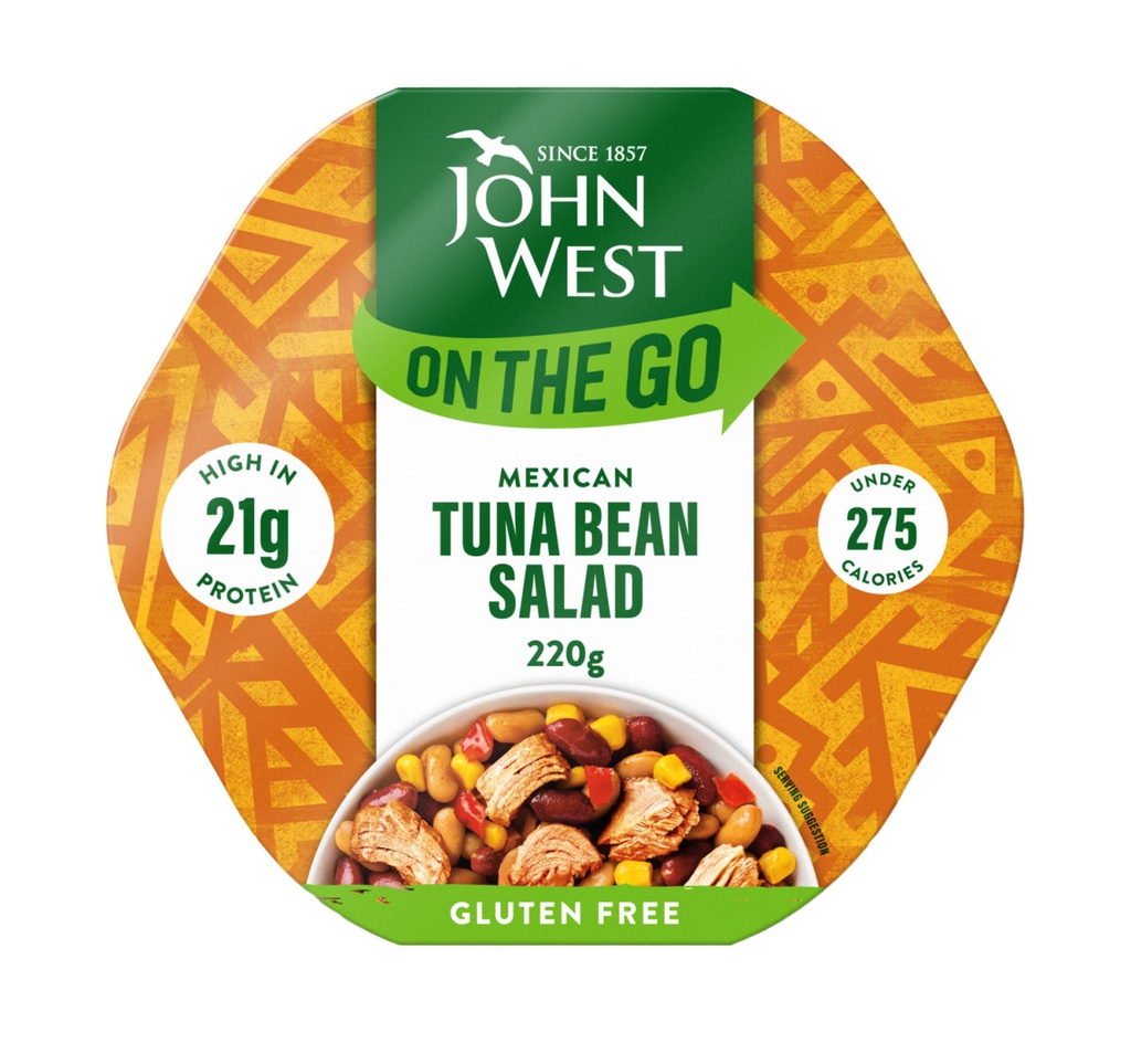 JOHN WEST ON THE GO MEXICAN TUNA BEAN SALAD 220G