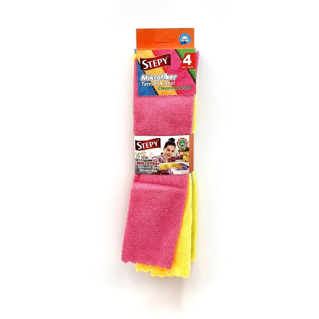 STEPY MICROFIBER MULTICOLOR 4'S CLEANING CLOTH