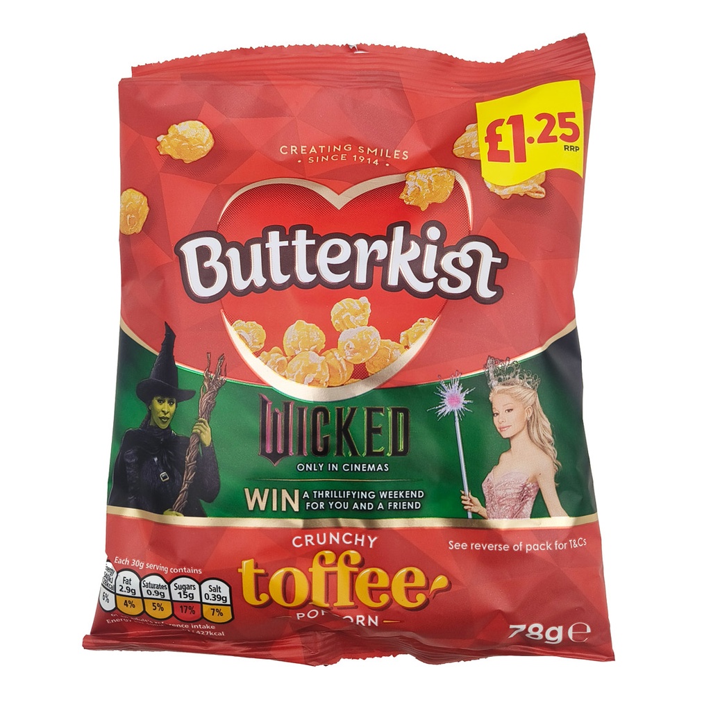 BUTTERKIST CRUNCHY TOFFEE POPCORN 78G