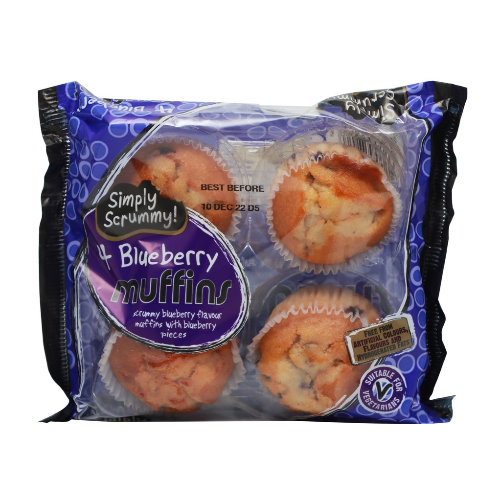 SIMPLY SCRUMMY BLUEBERRY MUFFINS 4'S