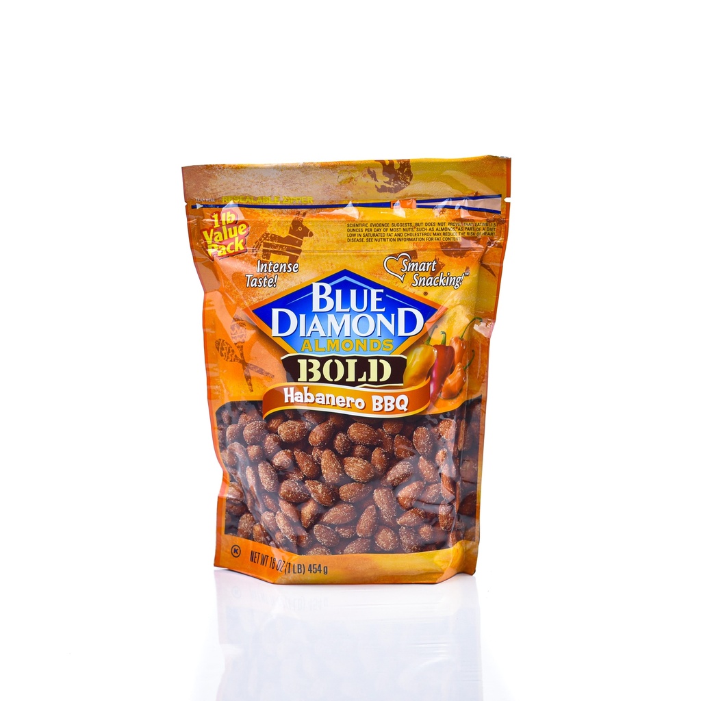 BLUE DIAMOND ALMONDS BOLD HABANERO BBQ 454G