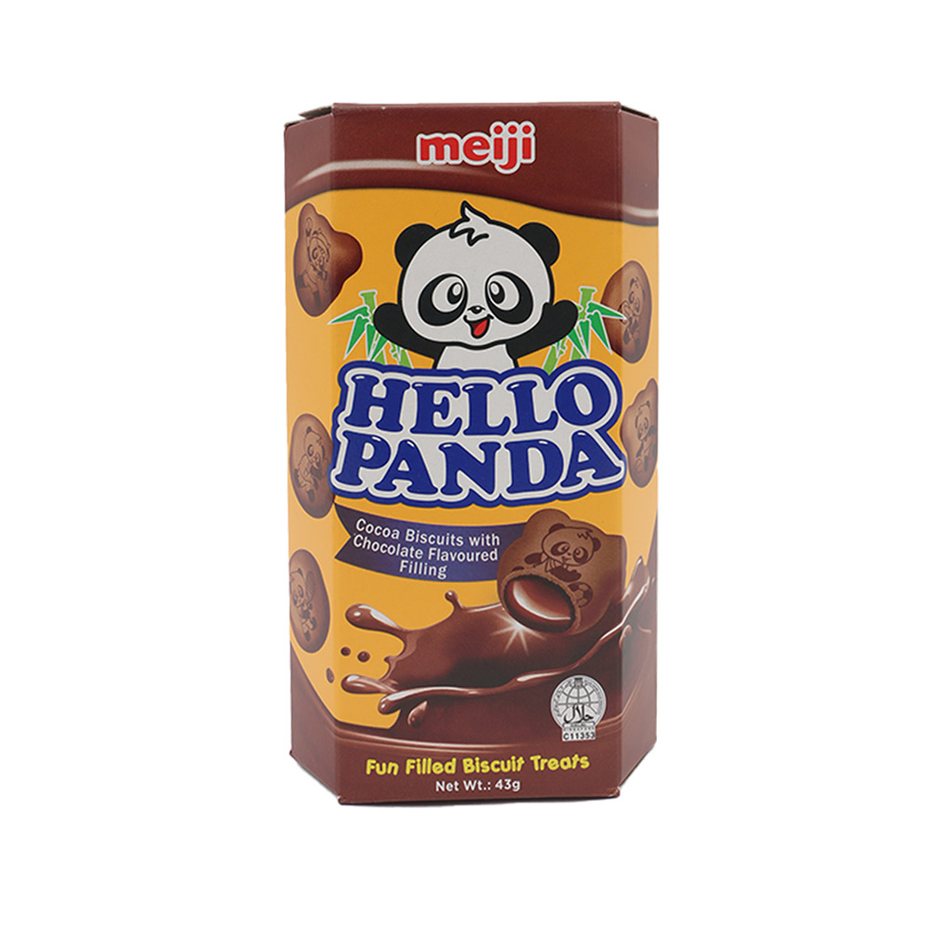 MEIJI HELLO PANDA CHOCOLATE FILLED COCOA BISCUITS 43G