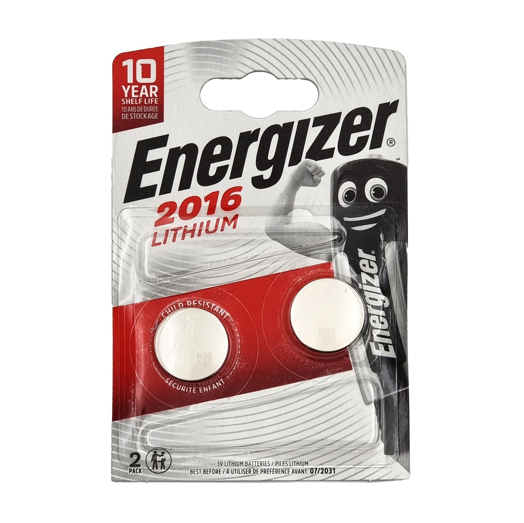 ENERGIZER LITHIUM CR2016 BATTERY 2'S PACK