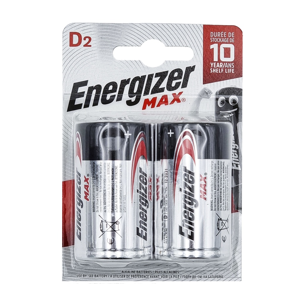 Energizer Max D Battery 2'S Pack