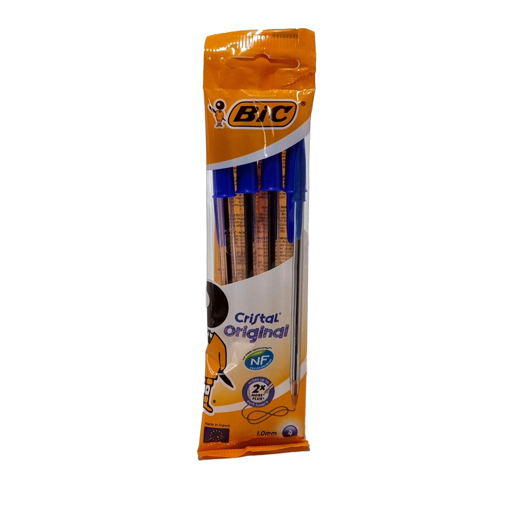 BIC BLUE PENS 4'S PACK