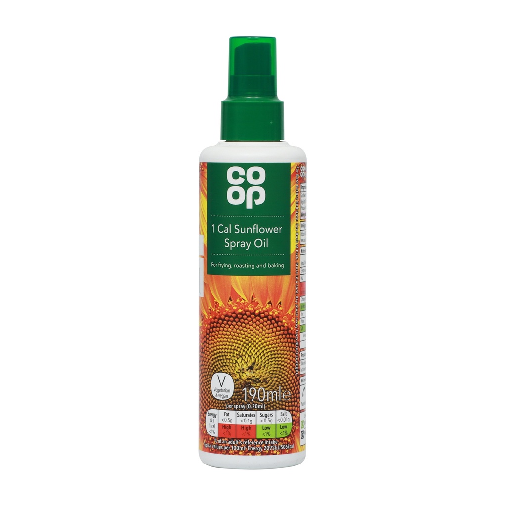 CO-OP SUNFLOWER SPRAY OIL 190ML