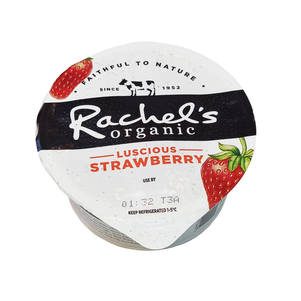 RACHEL'S ORGANIC LUSCIOUS STRAWBERRY YOGHURT 150G