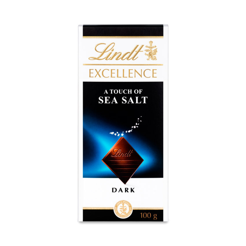 LINDT EXCELLENCE DARK CHOCOLATE A TOUCH OF SEA SALT 100G