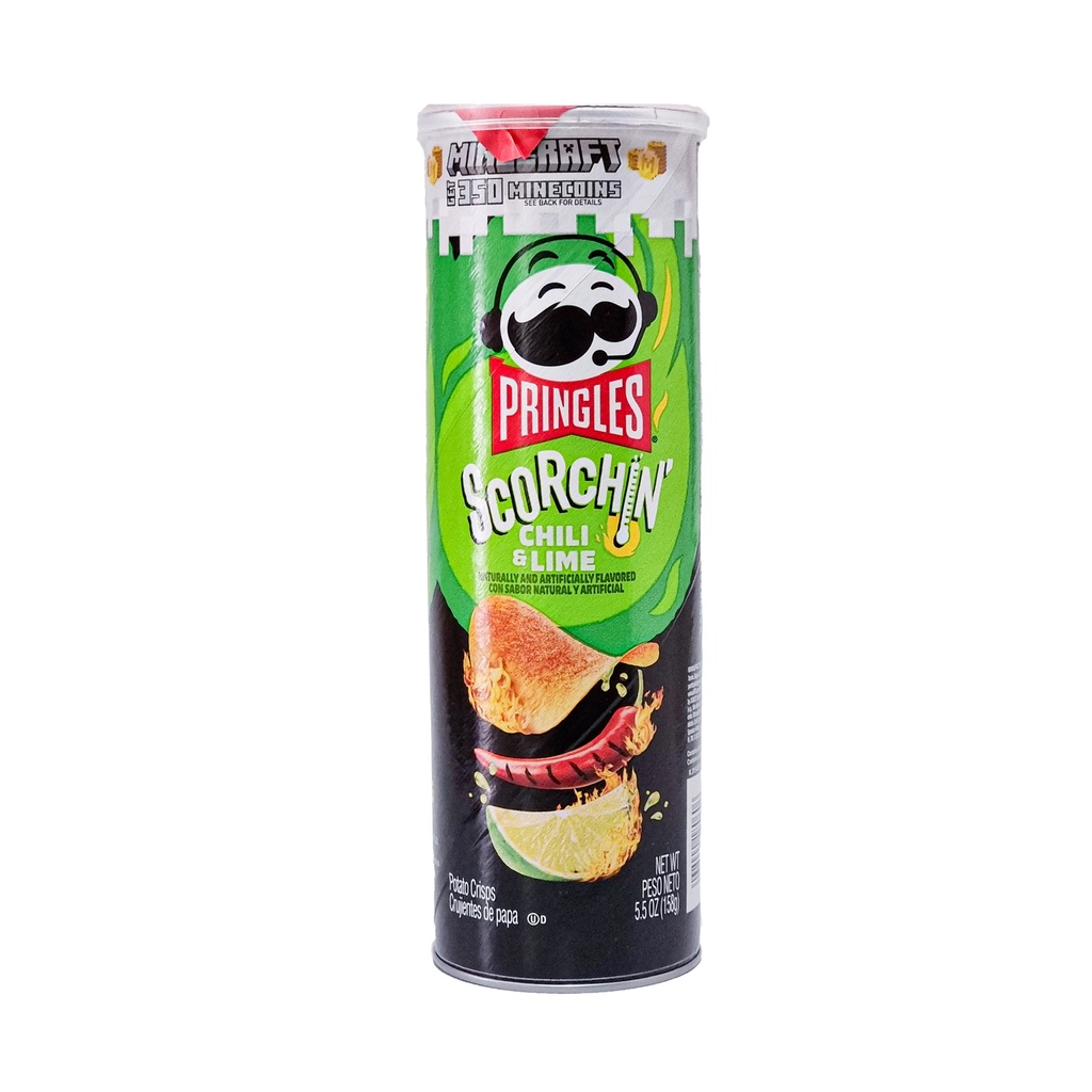 PRINGLES SCORCHIN CRISPS CHILI & LIME 158G