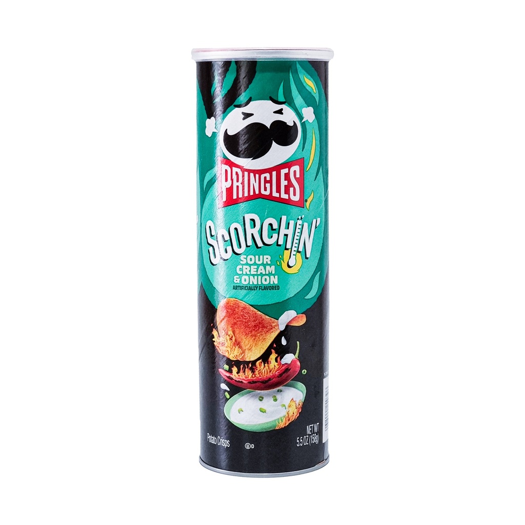 PRINGLES SCORCHIN CRISPS SOUR CREAM & ONION 158G