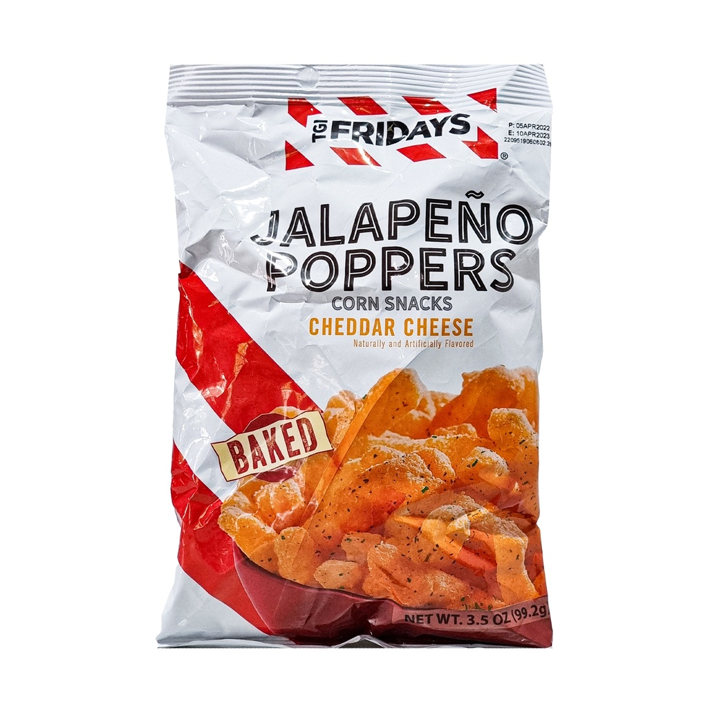 TGI FRIDAYS JALAPENO POPPERS CORN SNACKS CHEDDAR CHEESE 99.2G