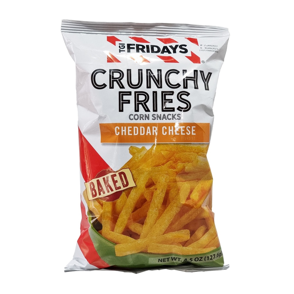 TGI FRIDAYS CRUNCHY FRIES CORN SNACKS CHEDDAR CHEESE 127.6G