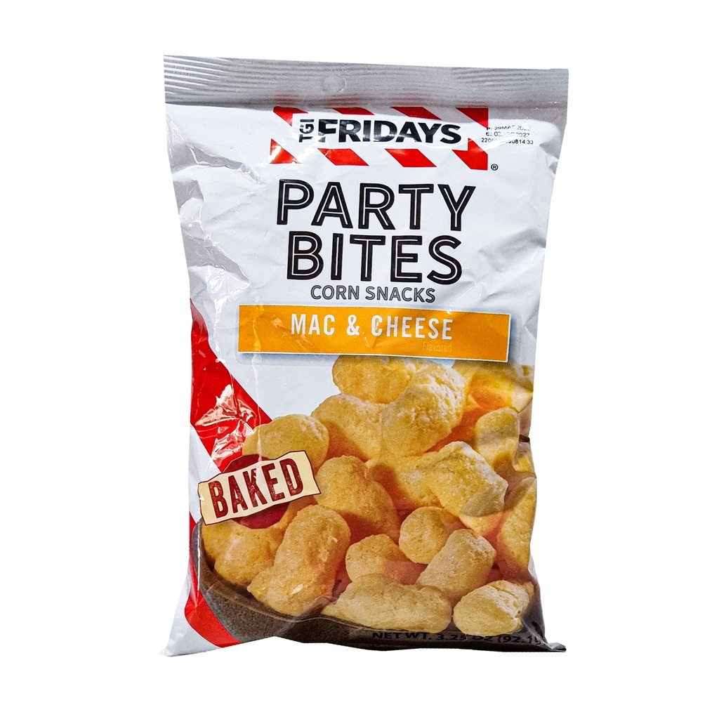 TGI FRIDAYS PARTY BITES CORN SNACKS MAC & CHEESE 92.1G